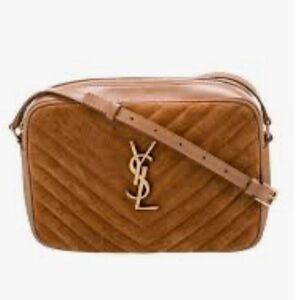 Yves Saint Laurent Brown  suede monogram,  Matelass Crossbody Bag